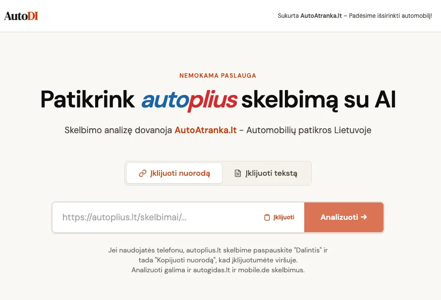 Nemokama skelbimo patikra